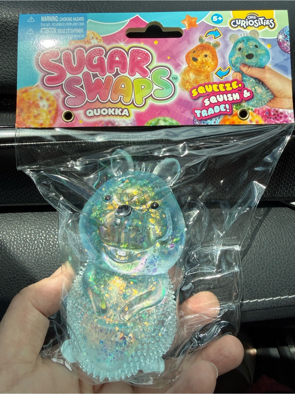 SUGAR SWAPS Quokka Sensory Squeeze Toy – Iridescent Blue